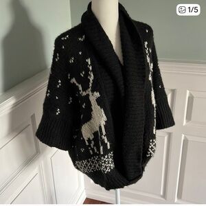 Cozy Black and White Reindeer Sweater